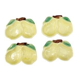 set of 4 vintage Belmar California Pottery yellow Pear Serving Dishes nuts candy